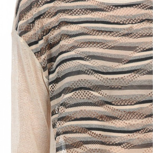 NWT RYU Wavy Stripe Scoop Back Sweater - Picture 3 of 5
